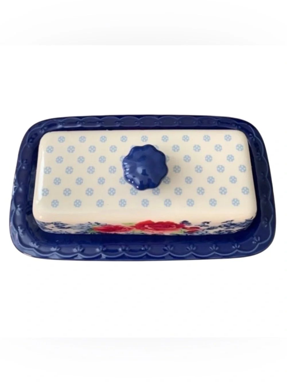 Pioneer Woman Frontier Rose Floral Stoneware Butter Dish